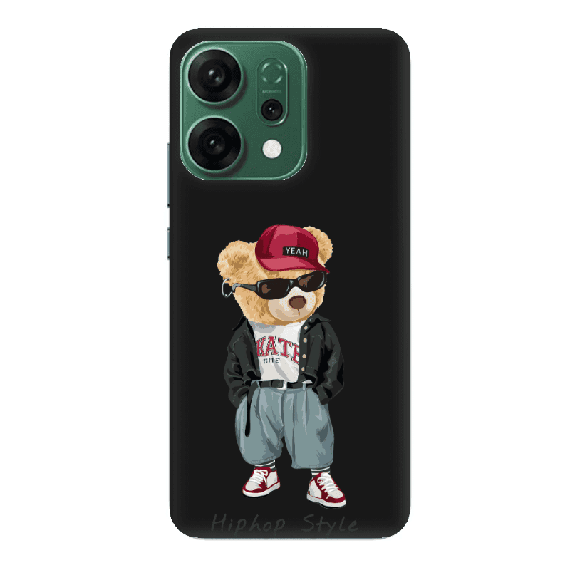 Oppo RENO 14 Hip hop style Black Colored Silicone TPU Θήκη